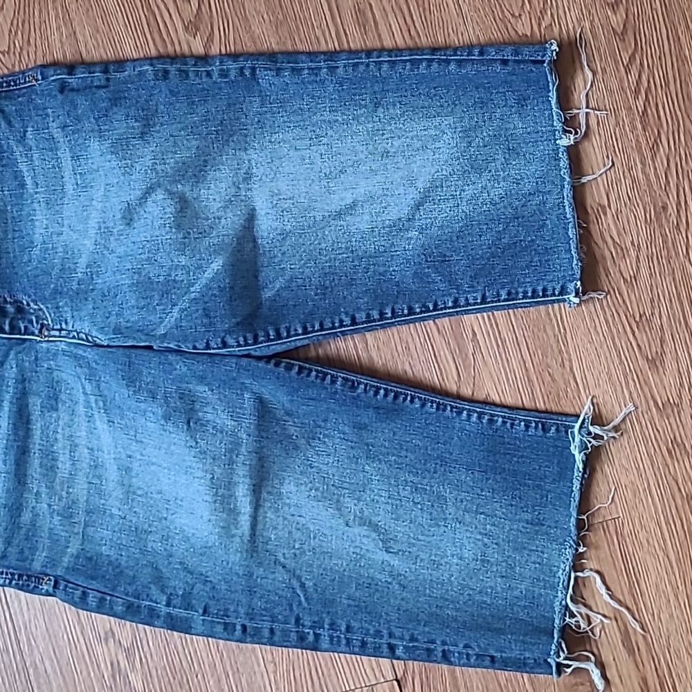 Kut From The Kloth Kick Flare Capri Dark Blue Jean Stretch Womens Size 10 - Picture 5 of 14